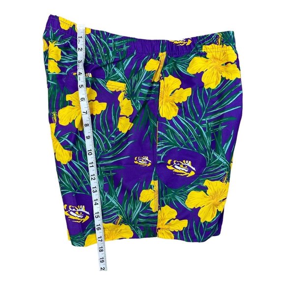 LSU Tigers NCAA Swim Trunks Mens XL Purple Gold Floral Shorts NWT - Picture 6 of 8